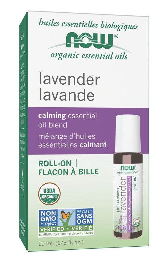 Now Essential Oils , Lavender Essential Oil Blend, Organic Roll-On - 10 Ml