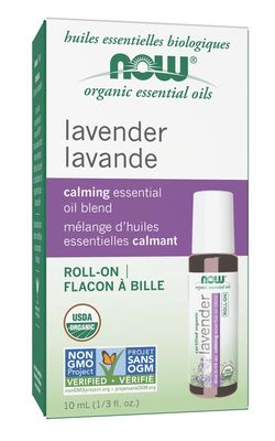 Now Essential Oils , Lavender Essential Oil Blend, Organic Roll-On - 10 Ml