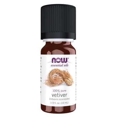 NOW Essential Oils, Vetiver Oil, Woodsy Aromatherapy Scent, Steam Distilled, 100% Pure, Child Resistant Cap, 10-mL NOW Essential Oils, Vetiver Oil, Woodsy Aromatherapy Scent, Steam Distilled, 100% Pure, Child Resistant Cap, 10-mL