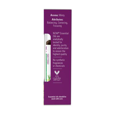 NOW Essential Oils, Mind That Energy Roll On, Non-GMO Project Verified, Focusing Blend, Steam Distilled, Topical Aromatherapy, 10-mL