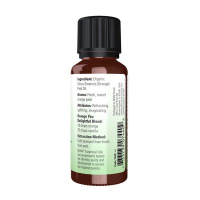 Now Essential Oils , Orange Oil, Organic - 1 Fl. Oz.