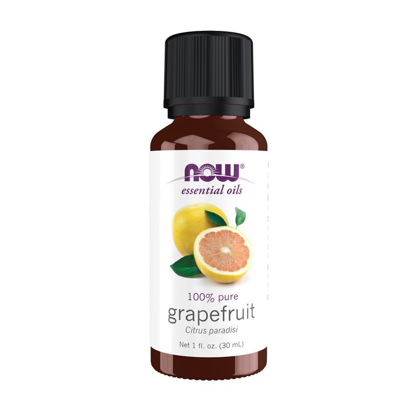 NOW Essential Oils, Grapefruit Oil, Sweet Citrus Aromatherapy Scent, Cold Pressed, 100% Pure, Vegan, Child Resistant Cap, 1-Ounce NOW Essential Oils, Grapefruit Oil, Sweet Citrus Aromatherapy Scent, Cold Pressed, 100% Pure, Vegan, Child Resistant Cap, 1-Ounce