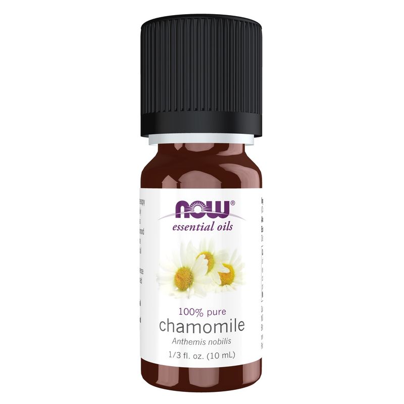 NOW Essential Oils, Chamomile Oil, Delightful Aromatherapy Scent, Steam Distilled, 100% Pure, Vegan, Child Resistant Cap, 10-ml NOW Essential Oils, Chamomile Oil, Delightful Aromatherapy Scent, Steam Distilled, 100% Pure, Vegan, Child Resistant Cap, 10-ml