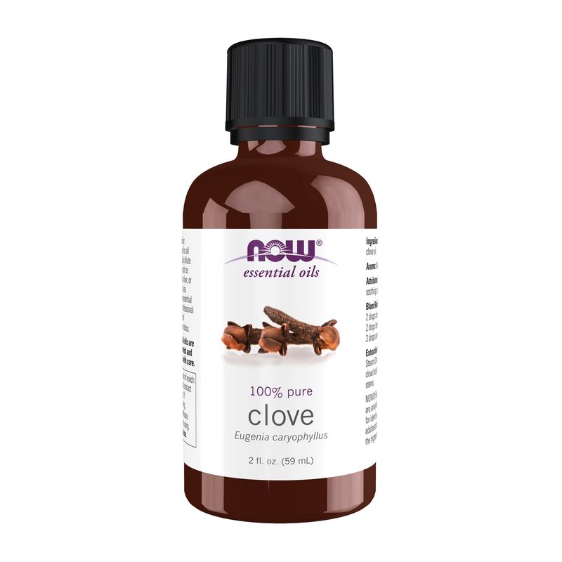 NOW Essential Oils, Clove Oil, Balancing Aromatherapy Scent, Steam Distilled, Vegan, Child Resistant Cap, 2-Ounce NOW Essential Oils, Clove Oil, Balancing Aromatherapy Scent, Steam Distilled, Vegan, Child Resistant Cap, 2-Ounce