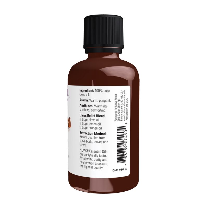 NOW Essential Oils, Clove Oil, Balancing Aromatherapy Scent, Steam Distilled, Vegan, Child Resistant Cap, 2-Ounce