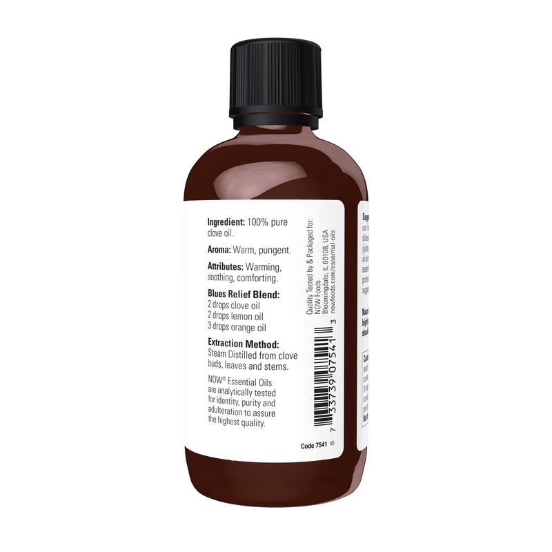 NOW Essential Oils, Clove Oil, Balancing Aromatherapy Scent, Steam Distilled, Vegan, Child Resistant Cap, 4-Ounce