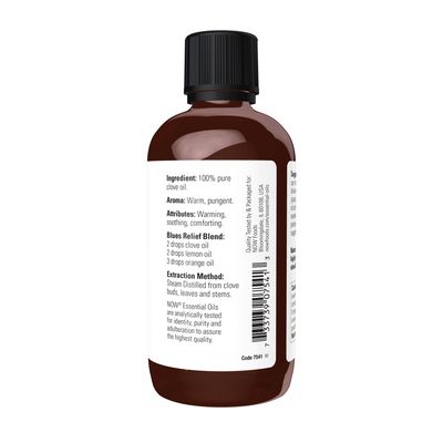 NOW Essential Oils, Clove Oil, Balancing Aromatherapy Scent, Steam Distilled, Vegan, Child Resistant Cap, 4-Ounce