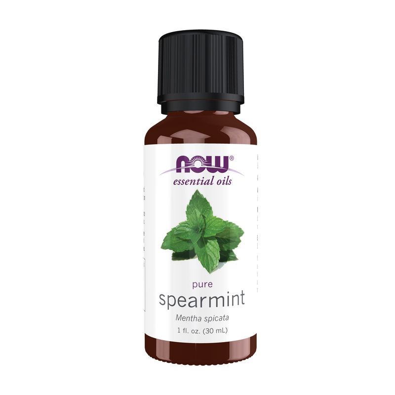 NOW Essential Oils, Spearmint Oil, Stimulating Aromatherapy Scent, Steam Distilled, Vegan, Child Resistant Cap, 1-Ounce NOW Essential Oils, Spearmint Oil, Stimulating Aromatherapy Scent, Steam Distilled, Vegan, Child Resistant Cap, 1-Ounce