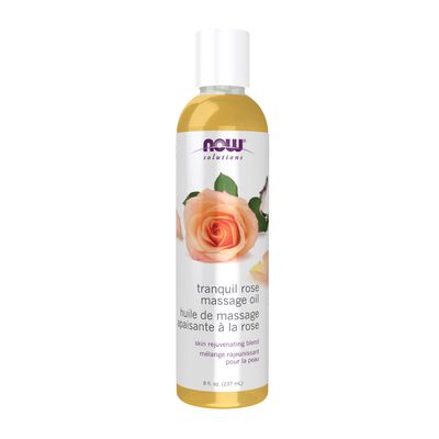 NOW Solutions, Tranquil Rose Massage Oil, Body Moisturizer for Dry Sensitive Skin, Promotes Healthy-Looking Skin, 8-Ounce NOW Solutions, Tranquil Rose Massage Oil, Body Moisturizer for Dry Sensitive Skin, Promotes Healthy-Looking Skin, 8-Ounce