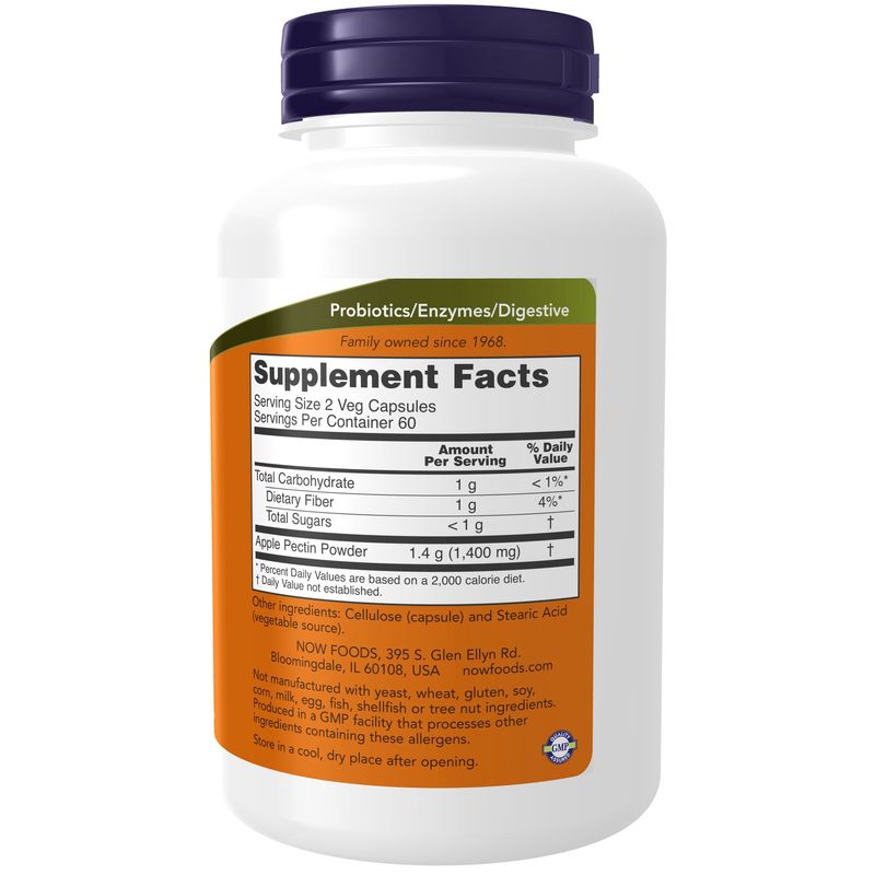 Now, Apple Pectin 700mg 120 Vcaps