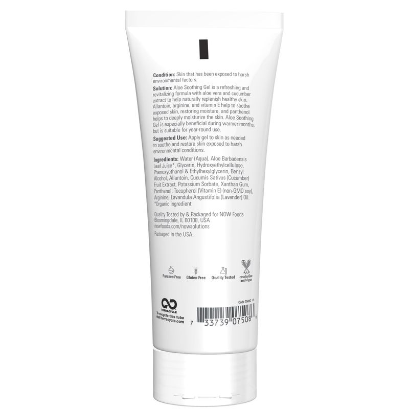 NOW Solutions, Aloe Soothing Gel, Soothing and Replenishing After Sun, Multi-Purpose Formula, 8-Ounce