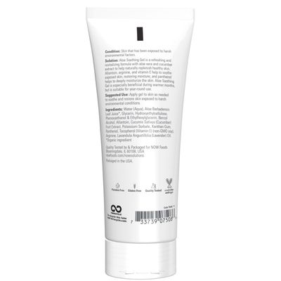 NOW Solutions, Aloe Soothing Gel, Soothing and Replenishing After Sun, Multi-Purpose Formula, 8-Ounce