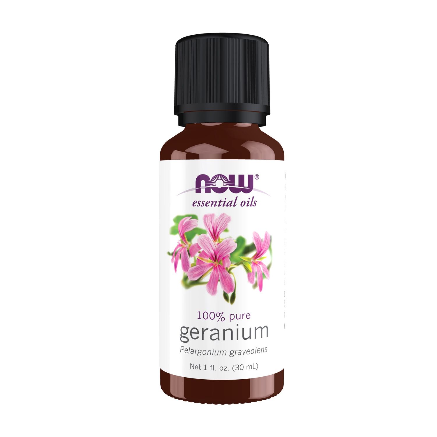 NOW Essential Oils, Geranium Oil, Soothing Aromatherapy Scent, Steam Distilled, Vegan, Child Resistant Cap, 1-Ounce NOW Essential Oils, Geranium Oil, Soothing Aromatherapy Scent, Steam Distilled, Vegan, Child Resistant Cap, 1-Ounce