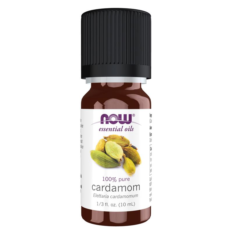 NOW Essential Oils, Cardamom Oil, Spicy and Warm Aromatherapy Scent, 100% Pure, Steam Distilled Child Resistant Cap, 10 mL NOW Essential Oils, Cardamom Oil, Spicy and Warm Aromatherapy Scent, 100% Pure, Steam Distilled Child Resistant Cap, 10 mL