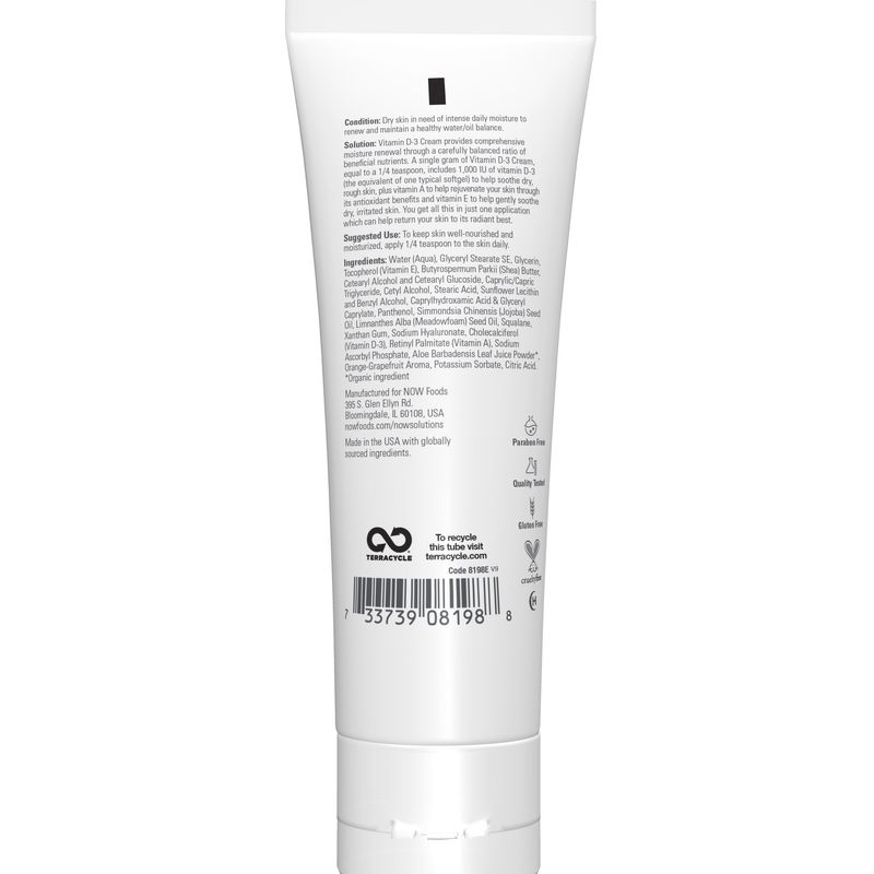 Now Solutions , Vitamin D-3 Cream - 4 Fl. Oz.