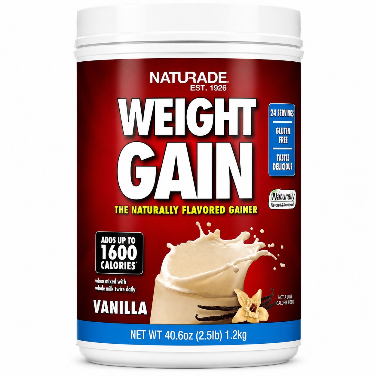 Naturade , Weight Gain Powder Vanilla 40.6oz Naturade , Weight Gain Powder Vanilla 40.6oz