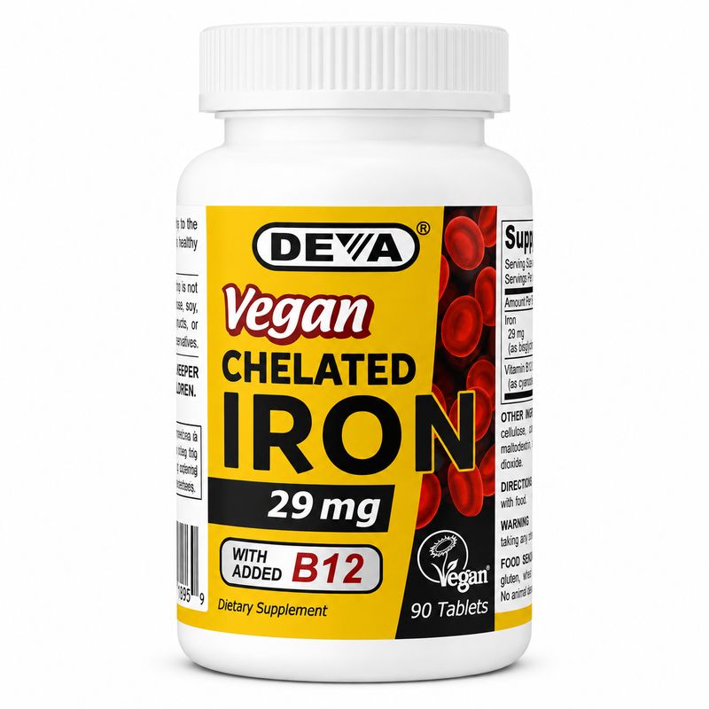Deva , Vegan Chelated Iron 29Mg 90Tab Deva , Vegan Chelated Iron 29Mg 90Tab