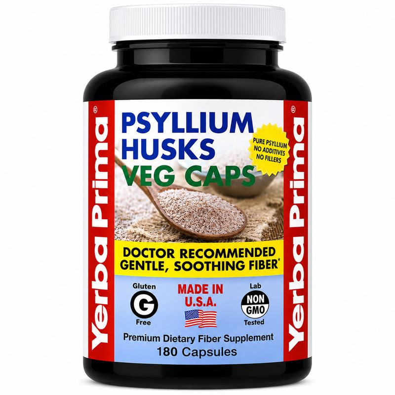 Yerba Prima , Psyllium Husks Veg Caps Yerba Prima , Psyllium Husks Veg Caps