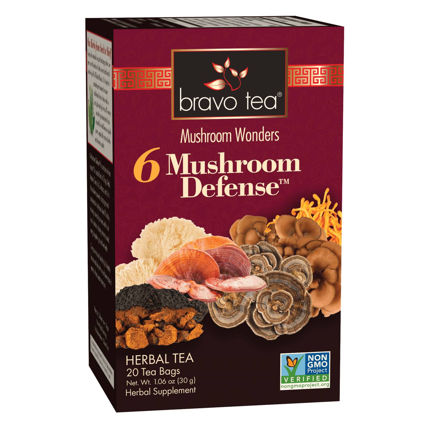 BRAVO TEA , 6 Mushroom Defense Tea, BAG: 20