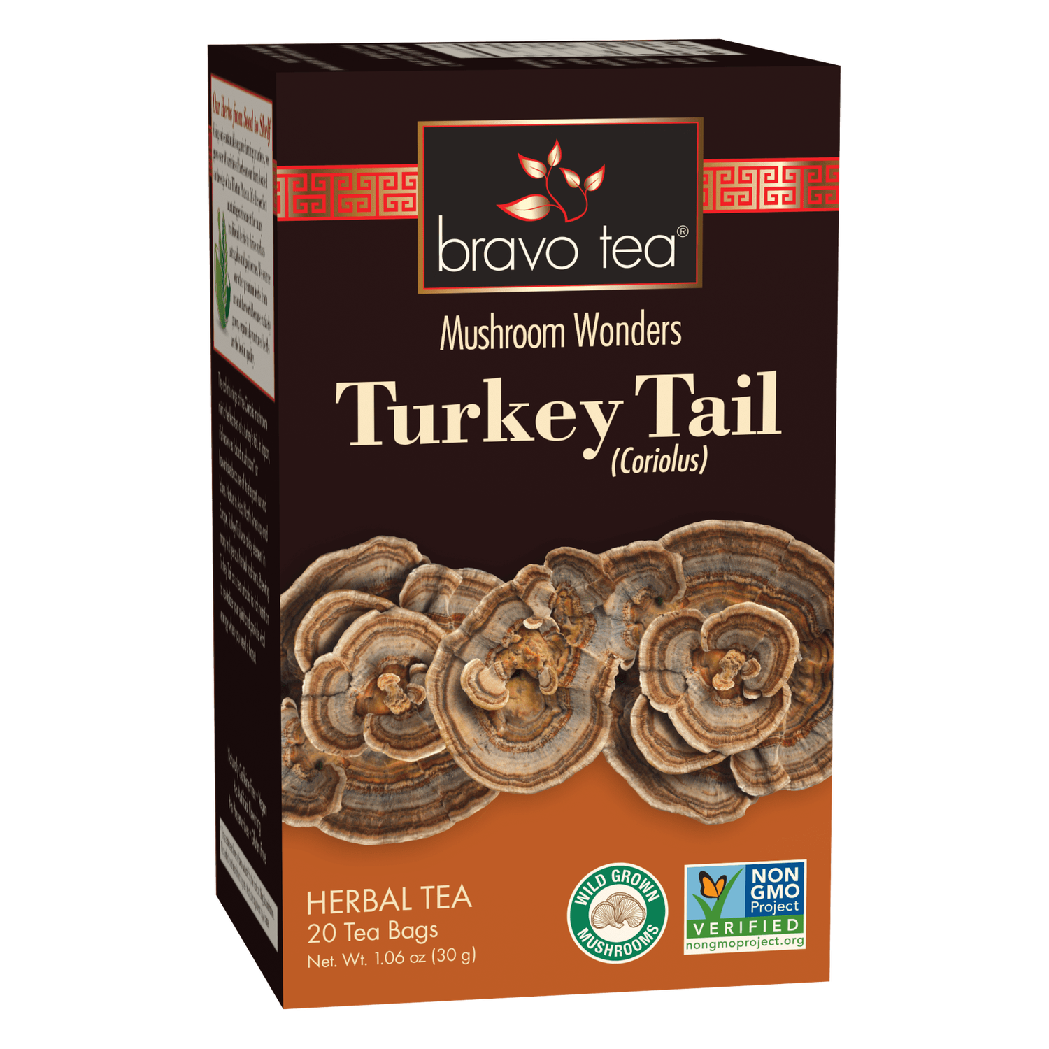BRAVO TEA , Turkey Tail Mushroom Tea, BAG: 20