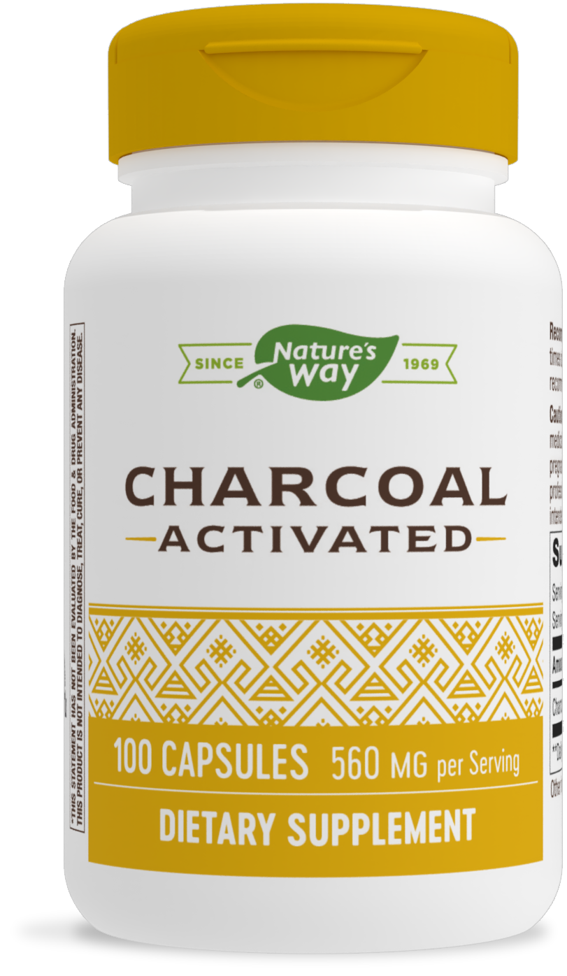 Nature's Way, Activated Charcoal 100 caps Gold Lid Nature's Way, Activated Charcoal 100 caps Gold Lid, CAPSULE: 100 capsules