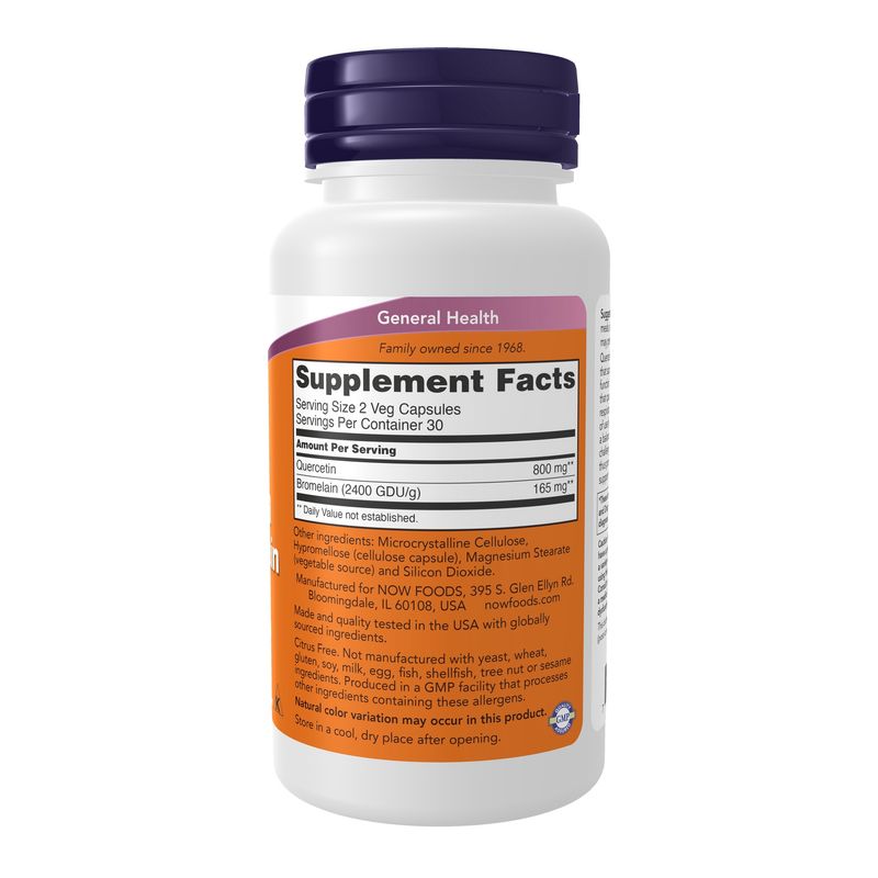Now Supplements , Quercetin With Bromelain Veg Capsules