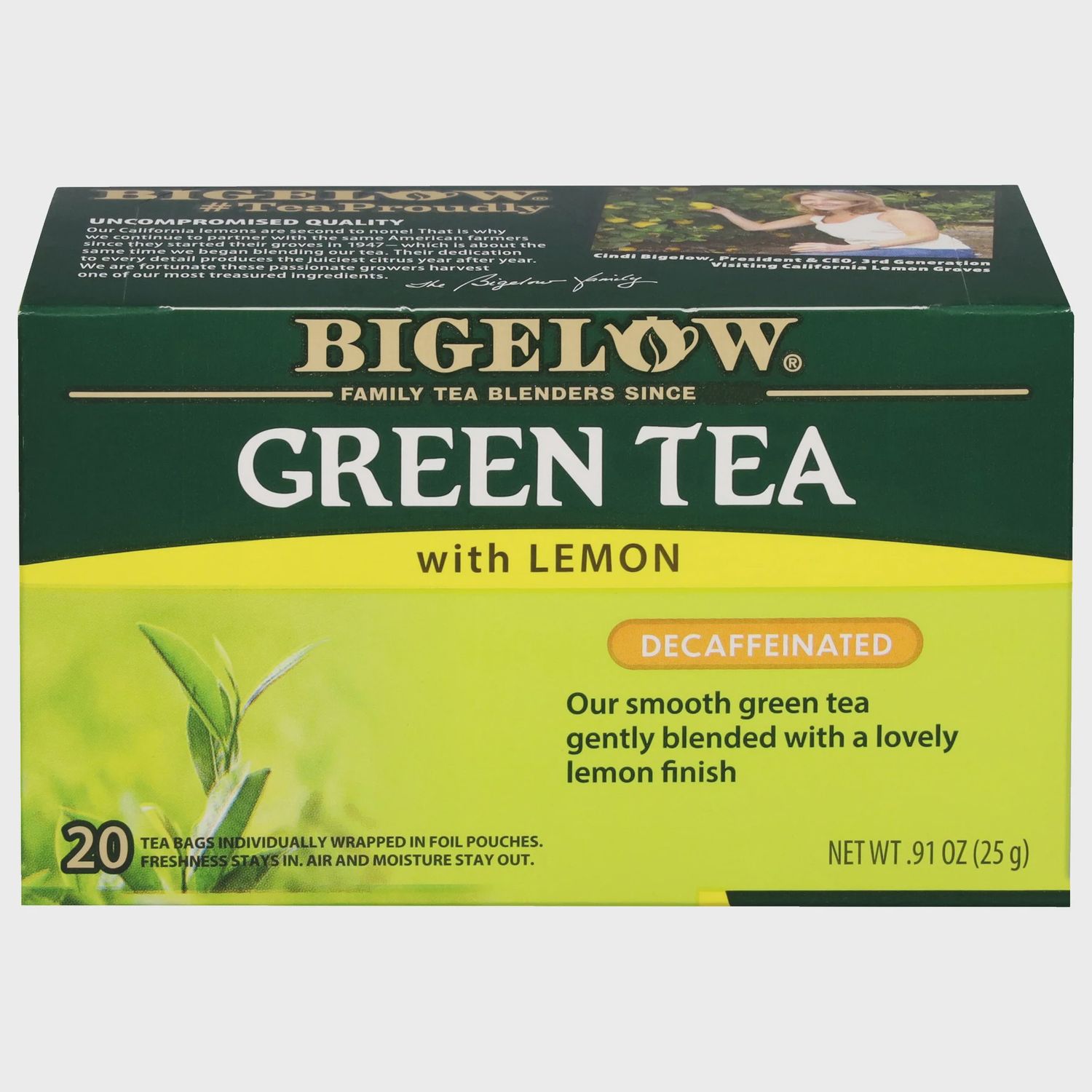 BIGELOW , Green Tea with Lemon Decaf, Size: 18