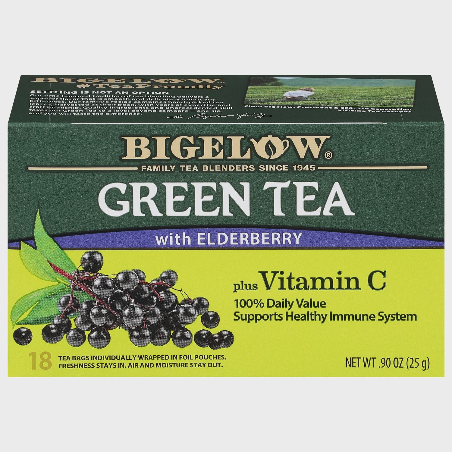 BIGELOW , Green Tea with Elderberry Plus Vitamin C, Size: 18