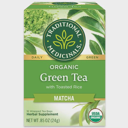 TRADITIONAL MEDICINALS , Green Tea Matcha with Toasted Rice TRADITIONAL MEDICINALS , Green Tea Matcha with Toasted Rice, BAG: 16 tea bags