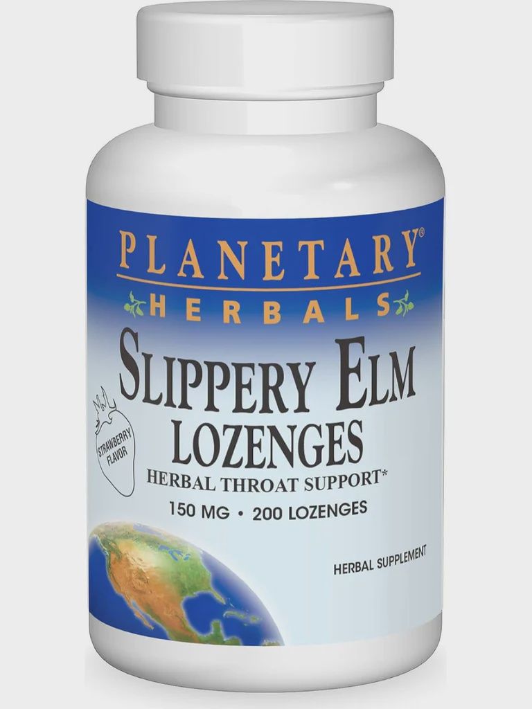 Planetary Herbals , Slippery Elm Lozenges Strawberry 200 Lozenge, Size: 200 ct
