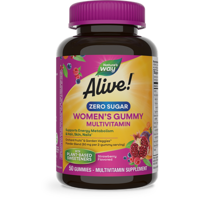 Natures Way, Alive Women's Gummy Multivitamin Zero Sugar 50 Ct.