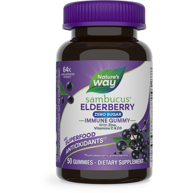 Nature's Way, Sambucus Zero Sugar Elderberry Gummy 50 ct Nature's Way, Sambucus Zero Sugar Elderberry Gummy 50 ct