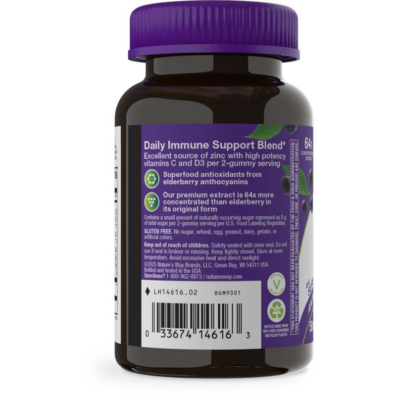 Nature's Way, Sambucus Zero Sugar Elderberry Gummy 50 ct