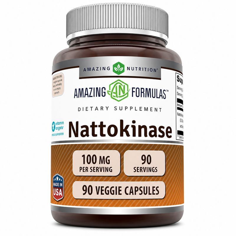 Amazing Nutrition, Nattokinase 200Mg 90 Vegi Caps Amazing Nutrition, Nattokinase 200Mg 90 Vegi Caps