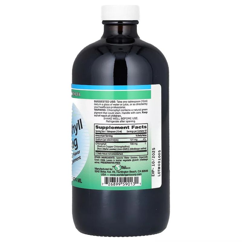 World Organic, Liquid Chlorophyll 100Mg