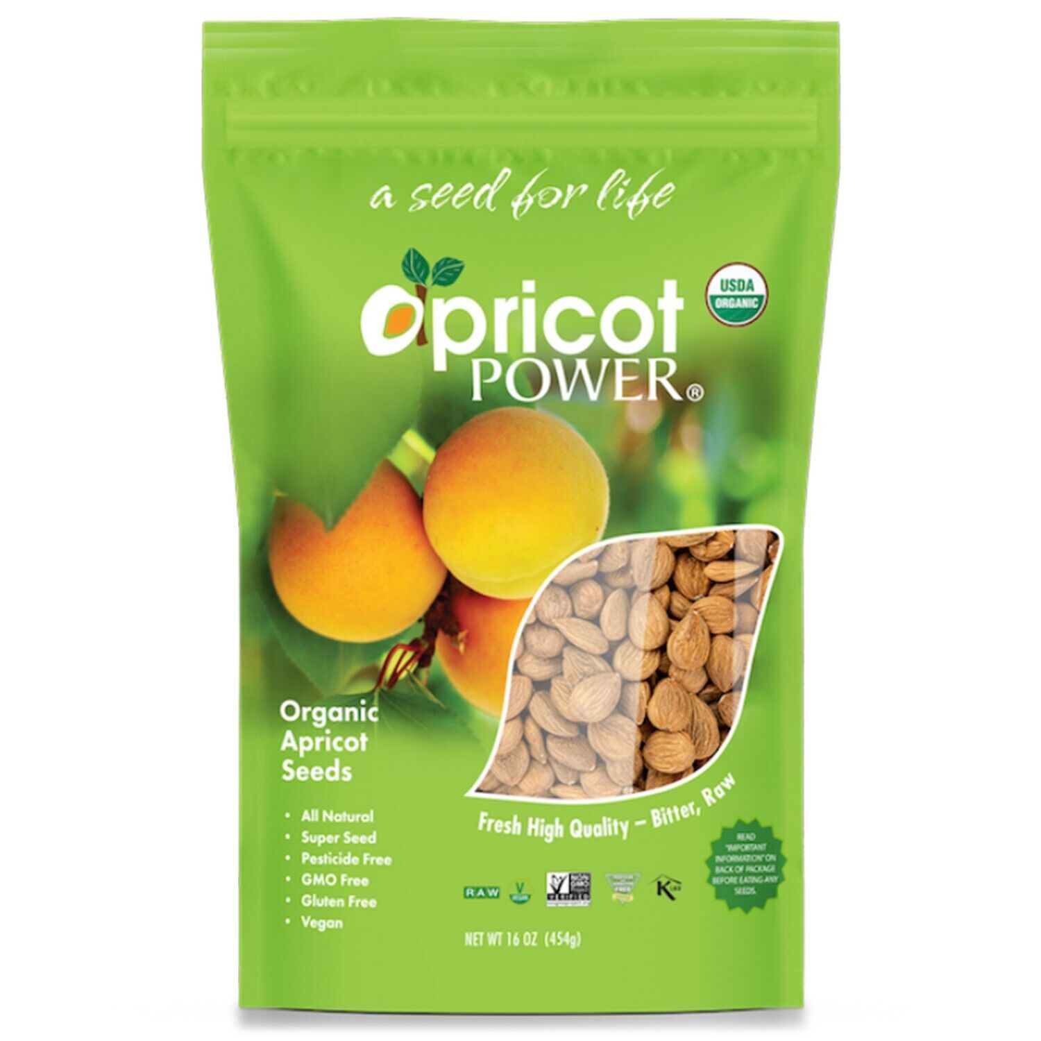 Apricot Power, Turkish Organic Apricot Seeds 16 oz., Size: 16 oz