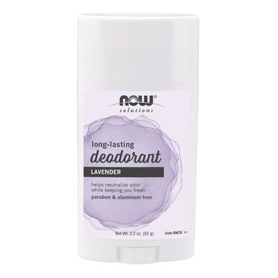 NOW Solutions, Deodorant Stick, Long Lasting, Refreshing Lavender Scent, No Artificial Colors or Fragrances, 2.2-Ounce