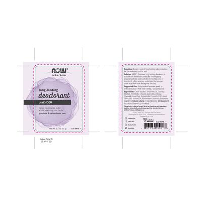 NOW Solutions, Deodorant Stick, Long Lasting, Refreshing Lavender Scent, No Artificial Colors or Fragrances, 2.2-Ounce