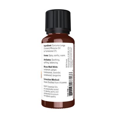 NOW Essential Oils, Turmeric Essential Oil, Soothing, Uplifting, Balancing, 100% Pure, Child-Resistant Cap, 1-Ounce