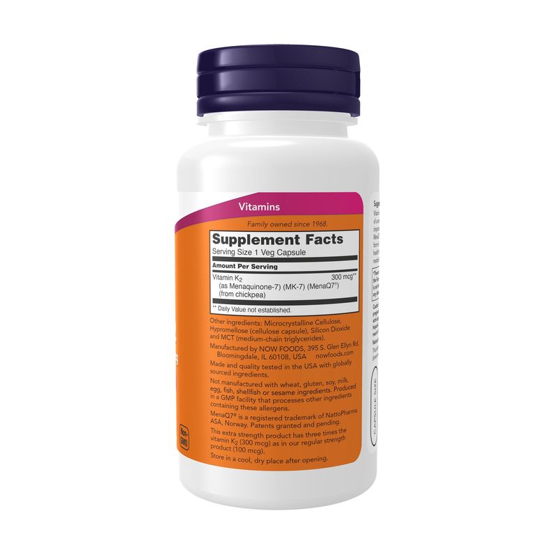 Now Supplements, Mk-7 Vitamin K-2 Extra Strength 300 Mcg. 120 Caps