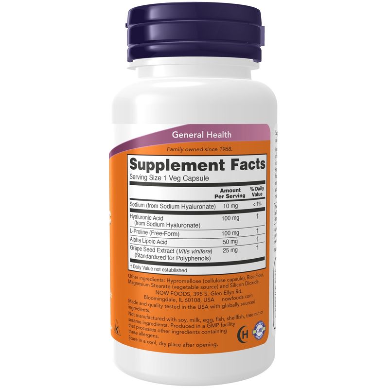 Now Supplements, Hyaluronic Acid 100 Mg 2X Plus 60 Caps