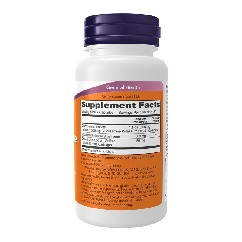 Now Supplements, Glucosamine + Msm 550 Mg/250 Mg 60 Caps