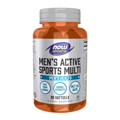 NOW Sports Nutrition, Men's Extreme Sports Multi with Free-Form Amino Acids, ZMA®, Tribulus, MCT Oil, and Herbal Extracts, 90 Softgels NOW Sports Nutrition, Men's Extreme Sports Multi with Free-Form Amino Acids, ZMA®, Tribulus, MCT Oil, and Herbal Extracts, 90 Softgels