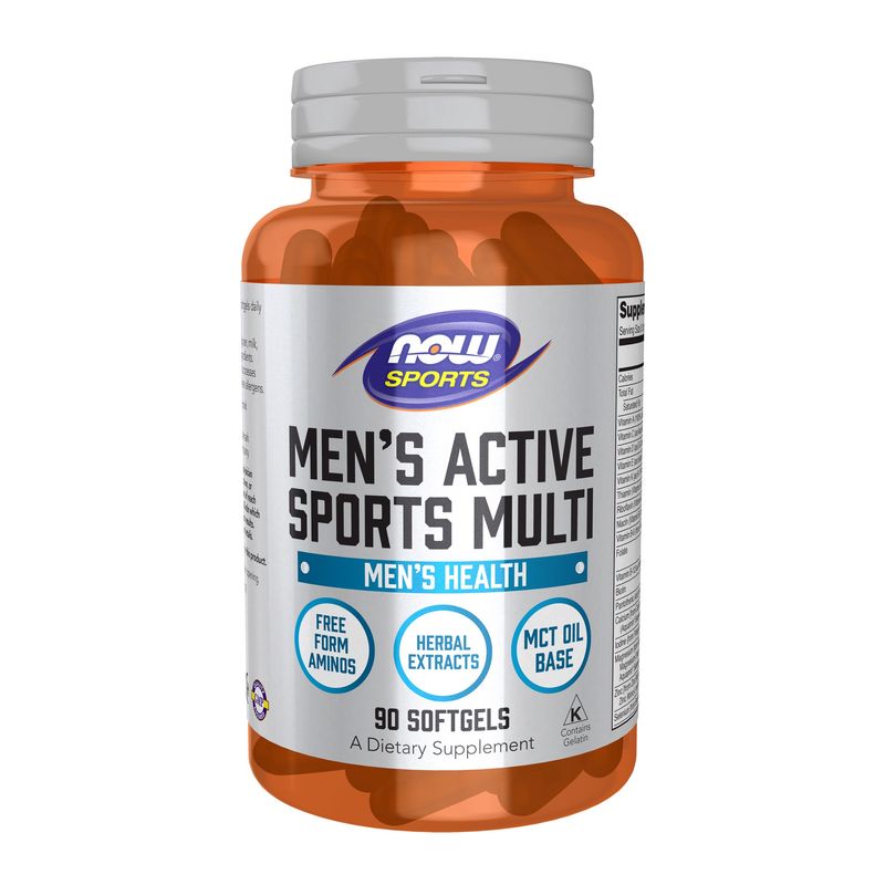 NOW Sports Nutrition, Men's Extreme Sports Multi with Free-Form Amino Acids, ZMA®, Tribulus, MCT Oil, and Herbal Extracts, 90 Softgels NOW Sports Nutrition, Men's Extreme Sports Multi with Free-Form Amino Acids, ZMA®, Tribulus, MCT Oil, and Herbal Extracts, 90 Softgels