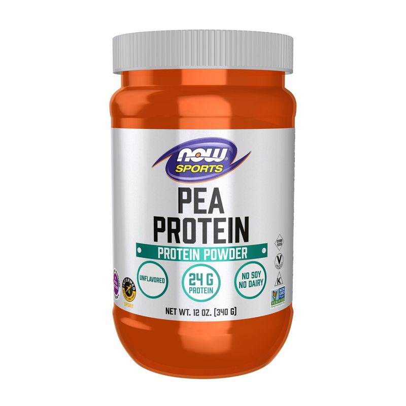 NOW Sports Nutrition, Pea Protein 24 g, Easily Digested, Unflavored Powder, 12-Ounce NOW Sports Nutrition, Pea Protein 24 g, Easily Digested, Unflavored Powder, 12-Ounce