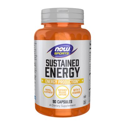 NOW Sports, Sustained Energy Energy Production* Mental Alertness* Sustained Release Caffeine With B Vitamins 90 Veg Capsules NOW Sports, Sustained Energy Energy Production* Mental Alertness* Sustained Release Caffeine With B Vitamins 90 Veg Capsules