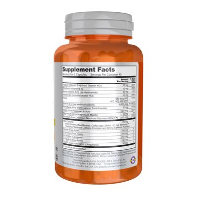 NOW Sports, Sustained Energy Energy Production* Mental Alertness* Sustained Release Caffeine With B Vitamins 90 Veg Capsules