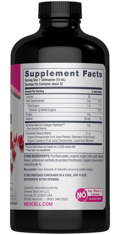 Neocell, Liquid Collagen 1 &3, Pomegranate Flavor 16. oz.