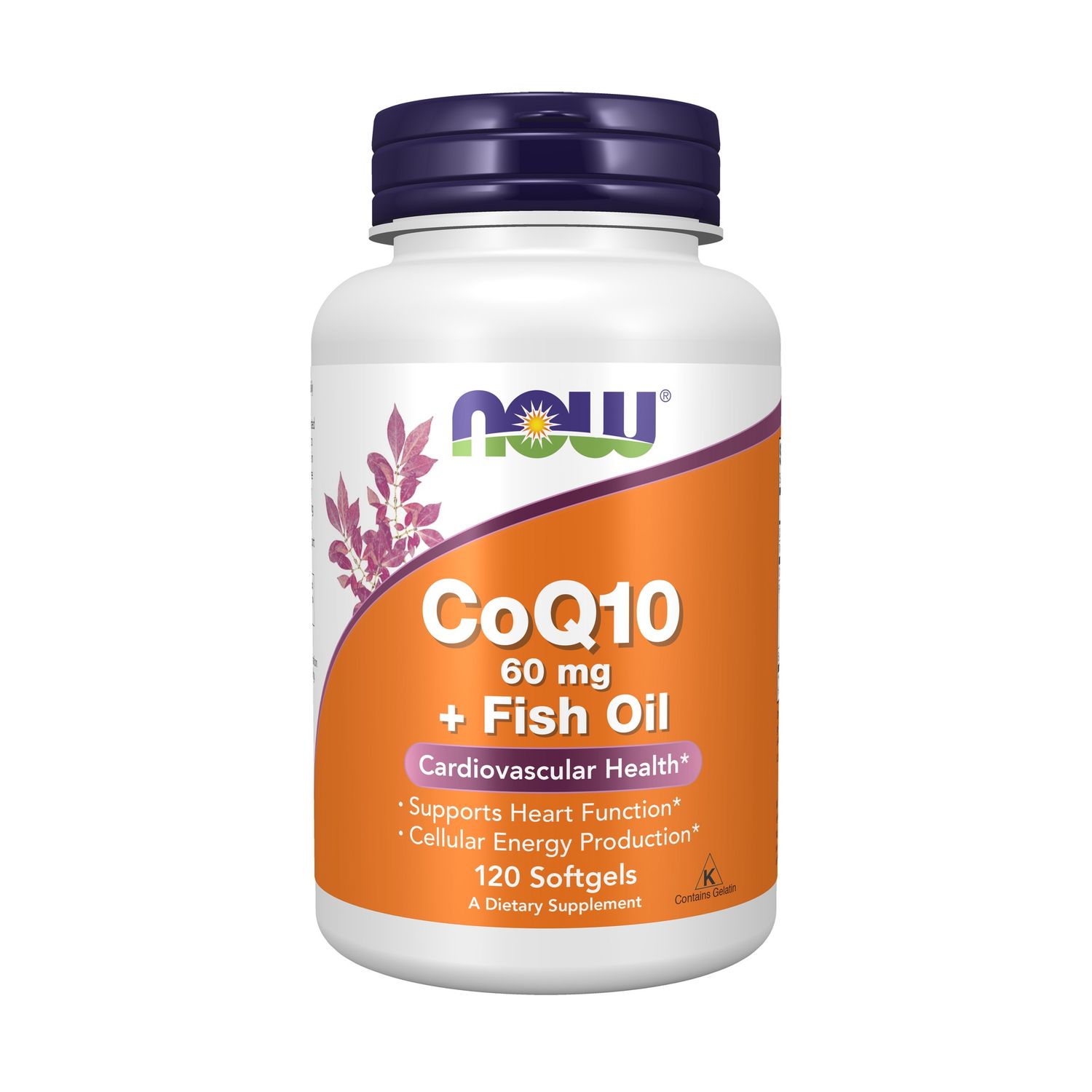 NOW, CoQ10 60 mg + Fish Oil Softgels, 120 Softgels NOW, CoQ10 60 mg + Fish Oil Softgels, 120 Softgels