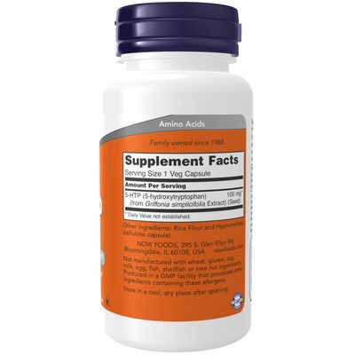 Now Supplements, 5-Htp 100Mg 60 Vcaps
